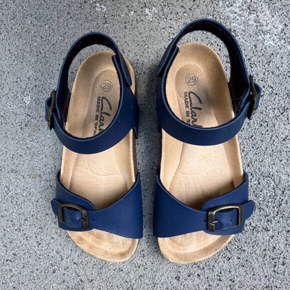 Clarks Buckle Sandals Kids EU 29 11.5 Blue Birkenstock Style Hiking Sandal Shoe - Picture 8 of 9